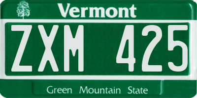 VT license plate ZXM425