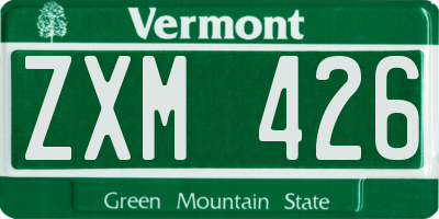 VT license plate ZXM426