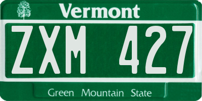 VT license plate ZXM427
