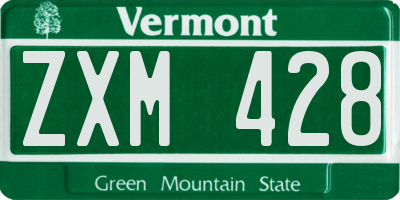 VT license plate ZXM428