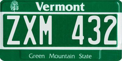 VT license plate ZXM432