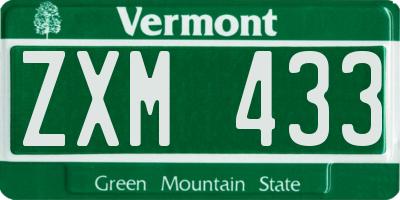 VT license plate ZXM433
