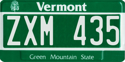 VT license plate ZXM435