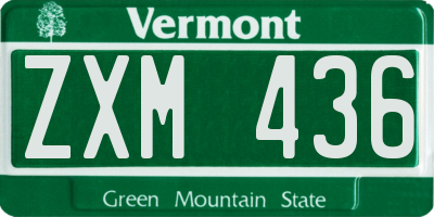 VT license plate ZXM436
