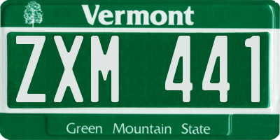 VT license plate ZXM441