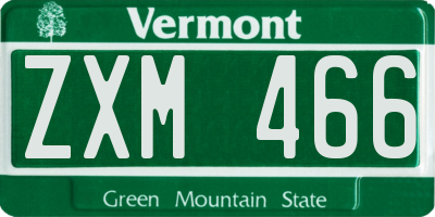 VT license plate ZXM466