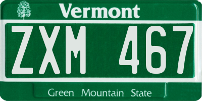 VT license plate ZXM467