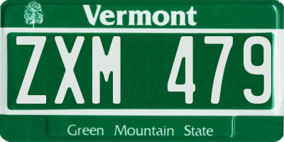 VT license plate ZXM479