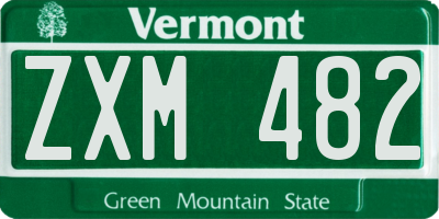 VT license plate ZXM482