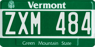 VT license plate ZXM484