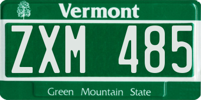 VT license plate ZXM485