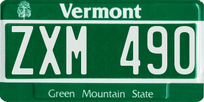VT license plate ZXM490
