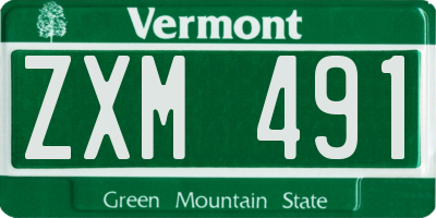 VT license plate ZXM491