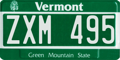 VT license plate ZXM495