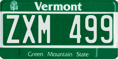 VT license plate ZXM499