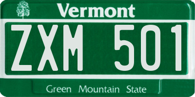 VT license plate ZXM501
