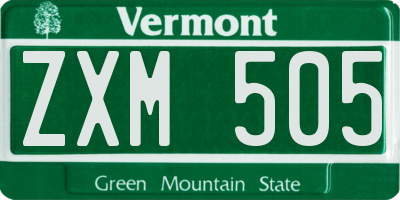 VT license plate ZXM505