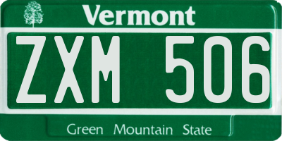 VT license plate ZXM506
