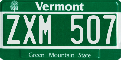 VT license plate ZXM507