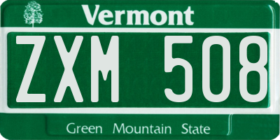 VT license plate ZXM508