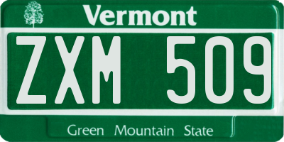 VT license plate ZXM509