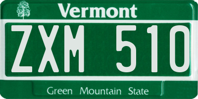 VT license plate ZXM510