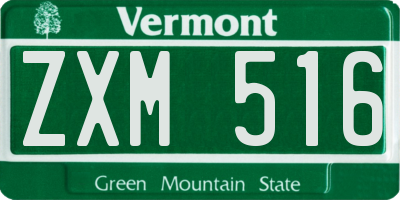 VT license plate ZXM516