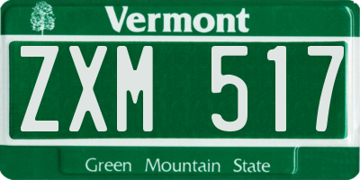 VT license plate ZXM517