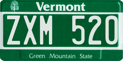 VT license plate ZXM520