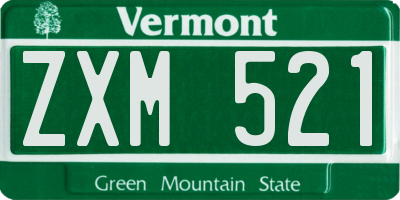 VT license plate ZXM521