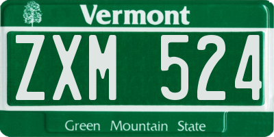 VT license plate ZXM524