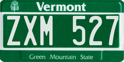 VT license plate ZXM527