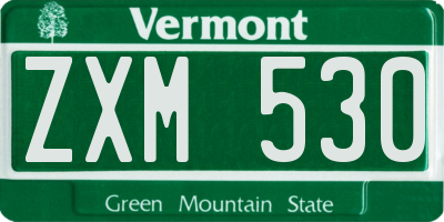 VT license plate ZXM530