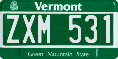 VT license plate ZXM531