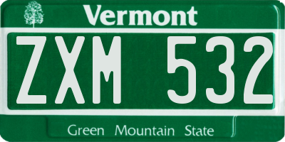 VT license plate ZXM532