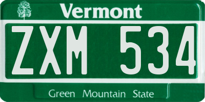 VT license plate ZXM534