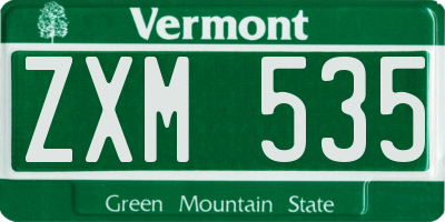 VT license plate ZXM535