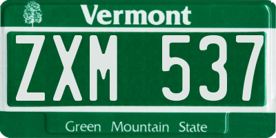 VT license plate ZXM537