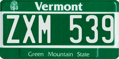 VT license plate ZXM539