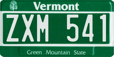 VT license plate ZXM541
