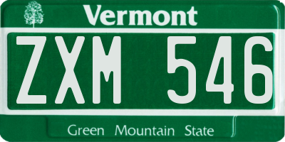 VT license plate ZXM546
