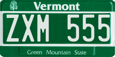 VT license plate ZXM555