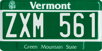 VT license plate ZXM561