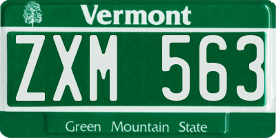 VT license plate ZXM563