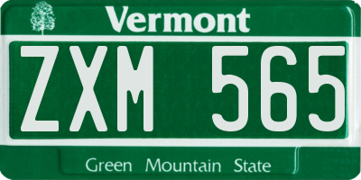 VT license plate ZXM565