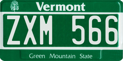 VT license plate ZXM566
