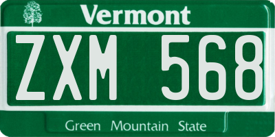 VT license plate ZXM568