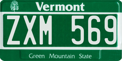 VT license plate ZXM569