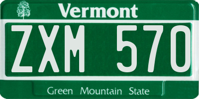 VT license plate ZXM570