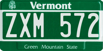 VT license plate ZXM572